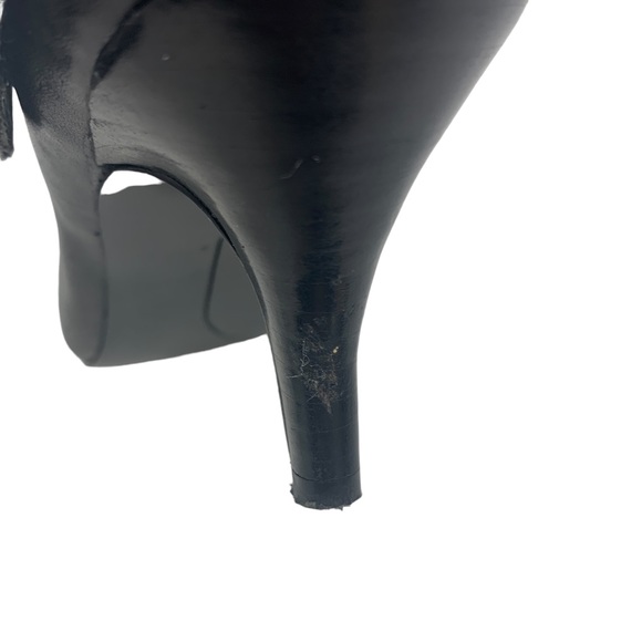 Nine West Black Leather Ankle Boots • Tyro Kitten Heel Size 6.5 - Picture 9 of 10